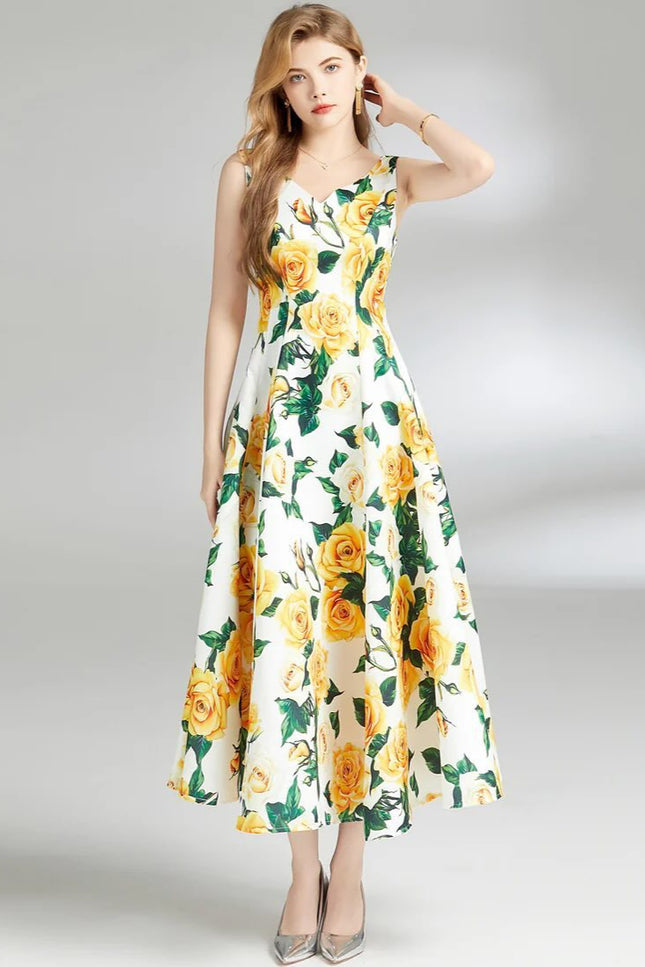 Robe fleurs jaunes - Robe Addict