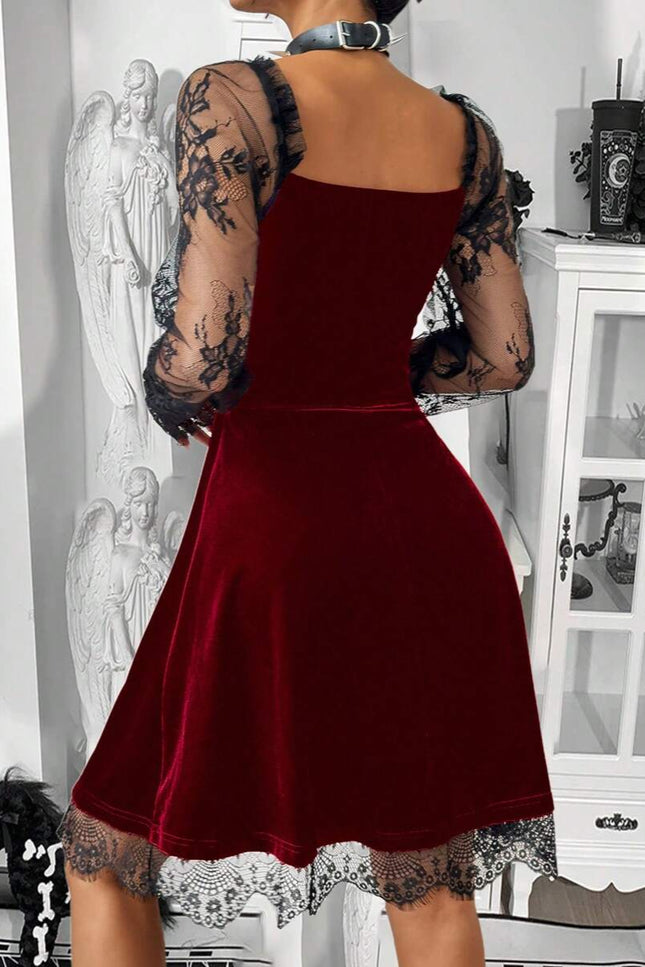 Robe gothique rouge et noir - Robe Addict