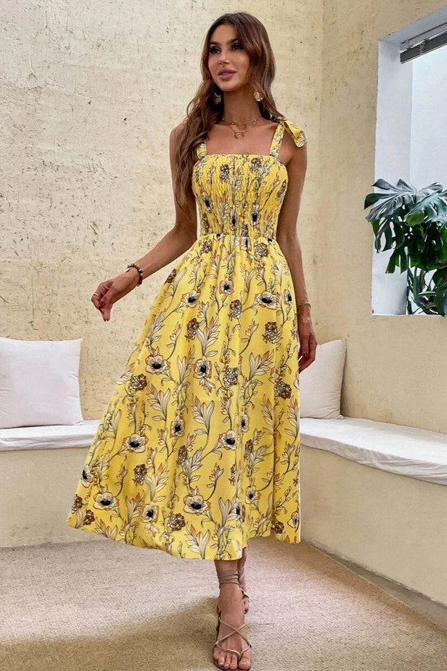 Robe jaune fleurs - Robe Addict