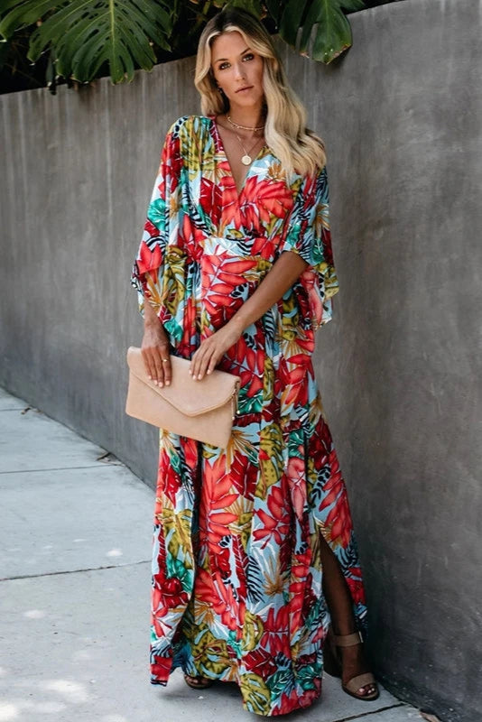 Robe kimono fleuri - Robe Addict