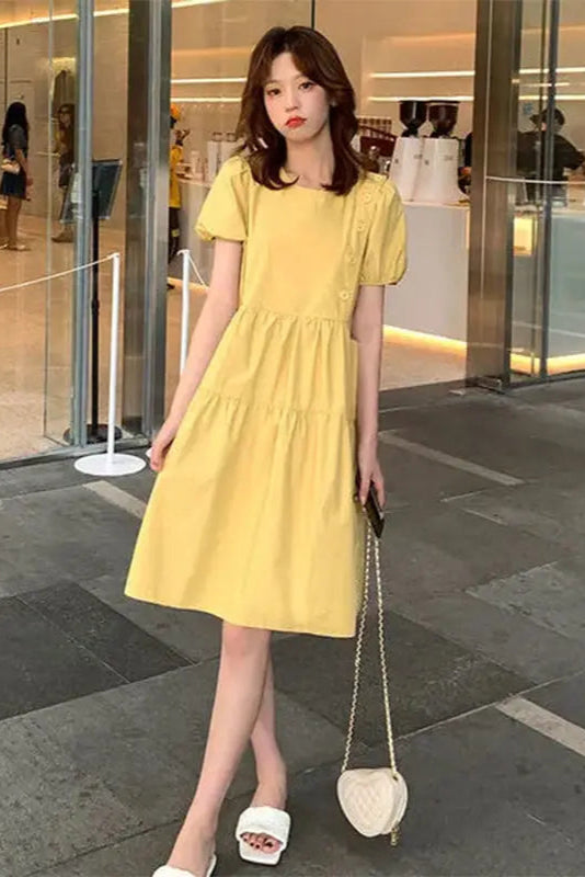 Robe lin jaune - Robe Addict