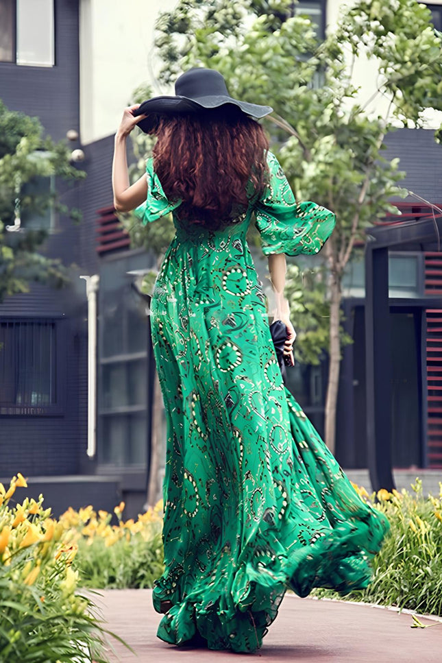 Robe longue manche 3/4 fluide - Robe Addict