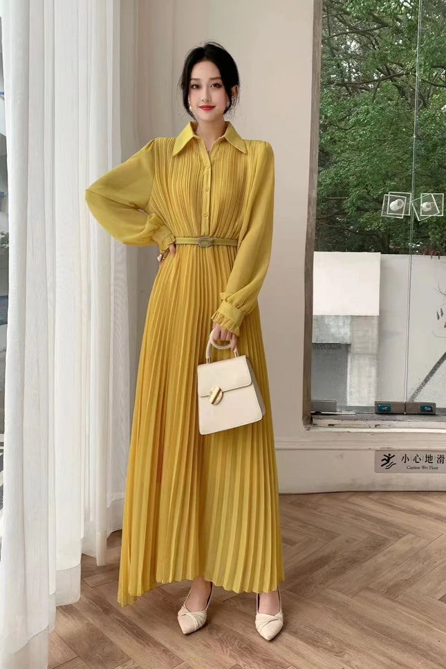 Robe longue manche longue mousseline - Robe Addict