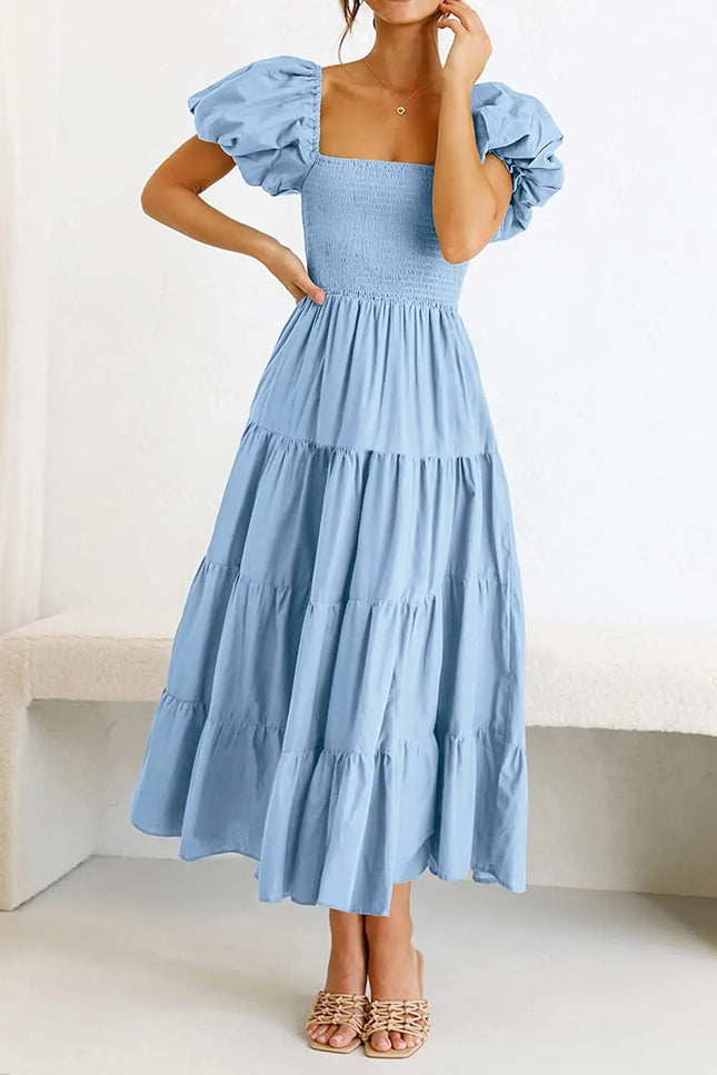Robe longue smockée - Robe Addict