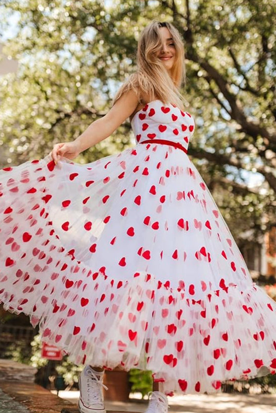 Robe motif coeur rouge - Robe Addict