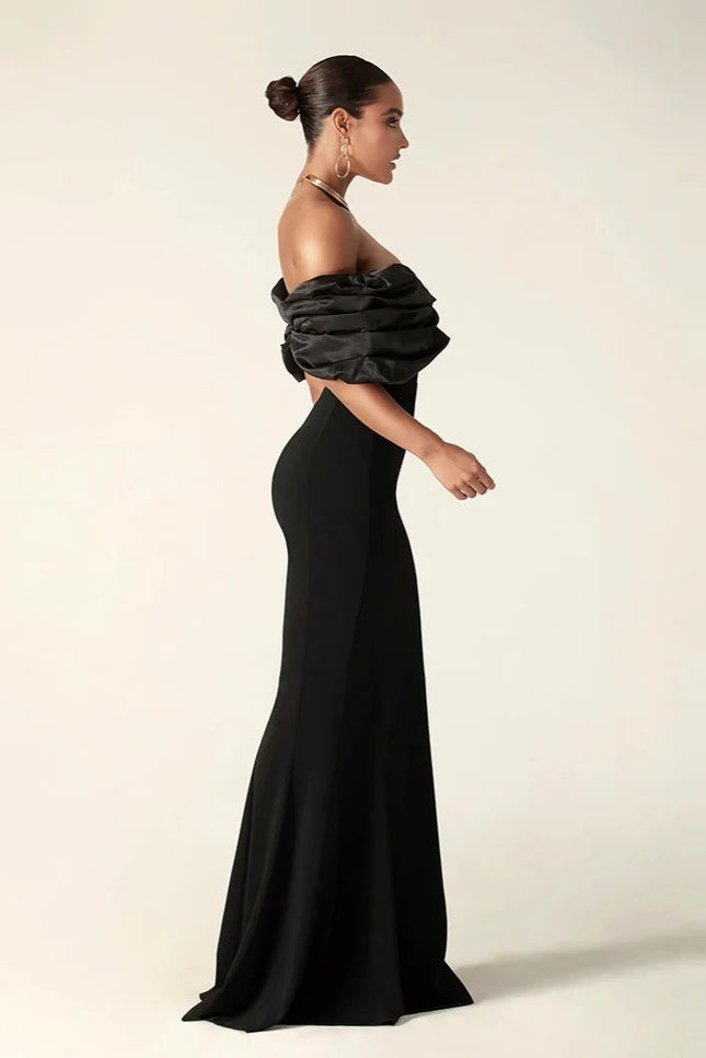 Robe noir avec fente - Robe Addict