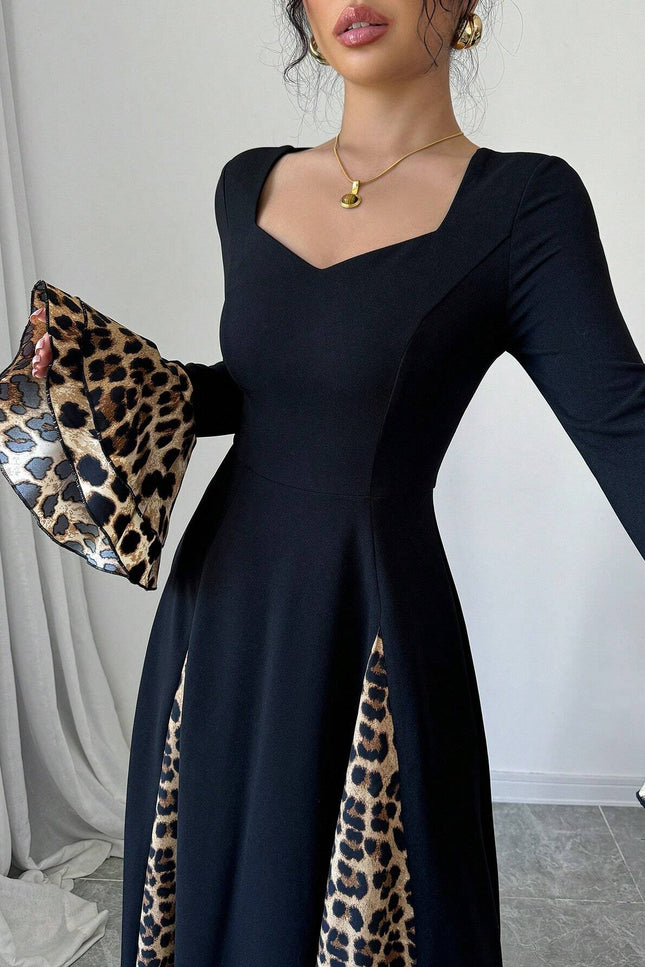 Robe noir et leopard - Robe Addict