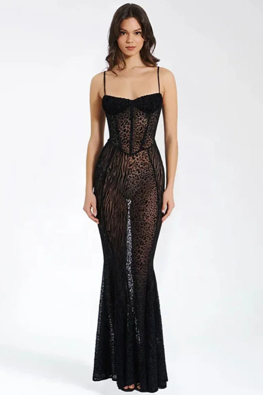Robe noir leopard - Robe Addict