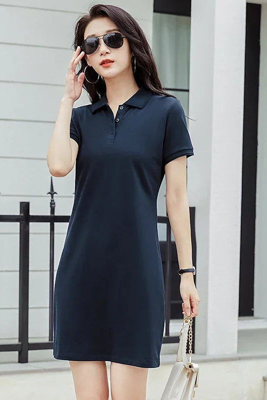 Robe polo bleu marine - Robe Addict