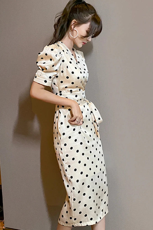 Robe portefeuille à pois - Robe Addict