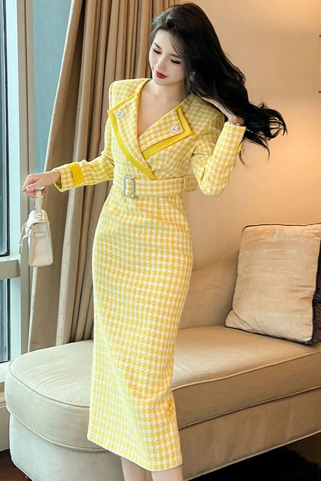 Robe portefeuille jaune - Robe Addict