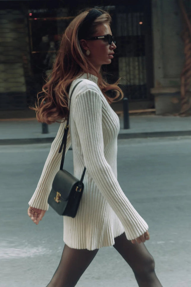 Robe pull moulante blanche - Robe Addict