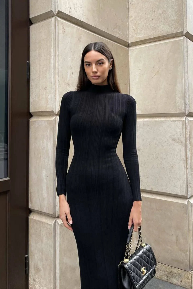 Robe pull noir moulante - Robe Addict