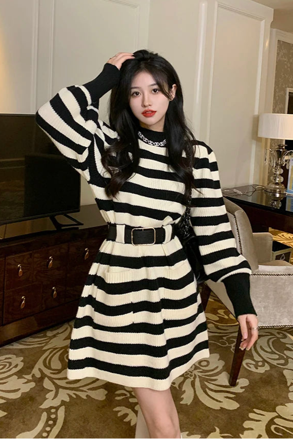 Robe pull rayure - Robe Addict