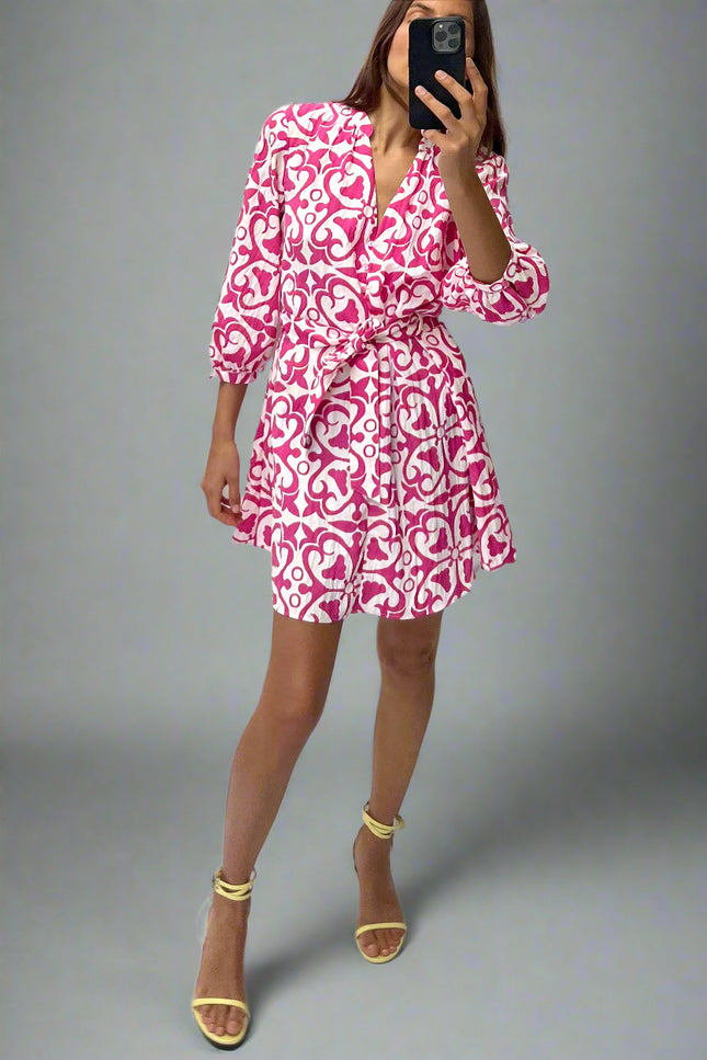 Robe rose et blanc - Robe Addict