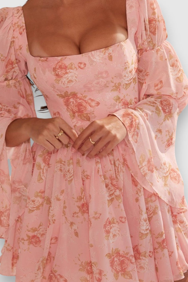 Robe rose fleurs - Robe Addict