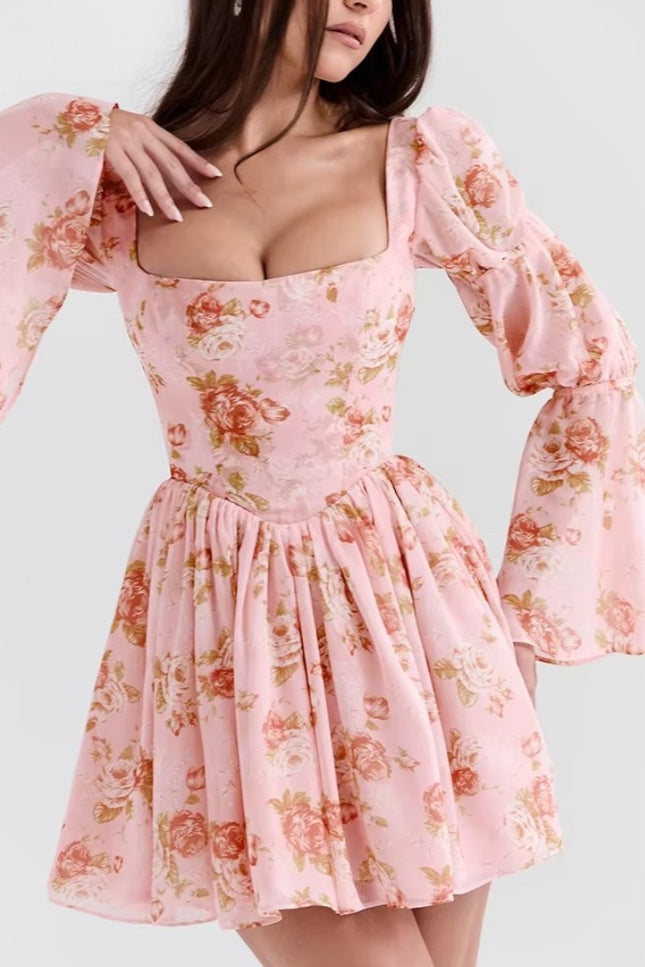 Robe rose fleurs - Robe Addict