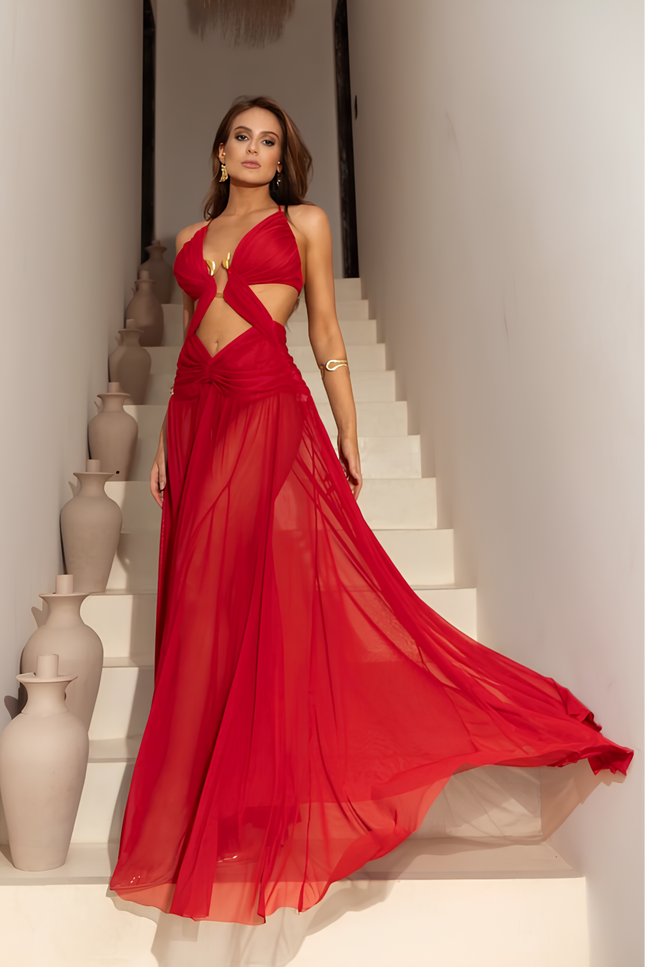 Robe rouge transparente - Robe Addict