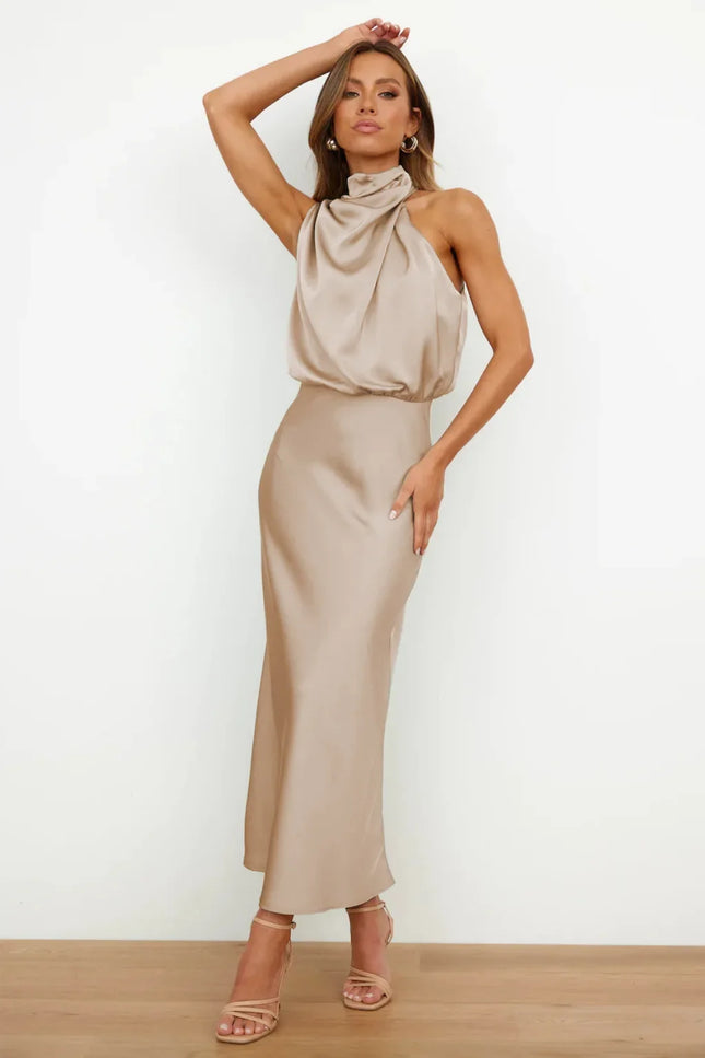 Robe satin nude - Robe Addict