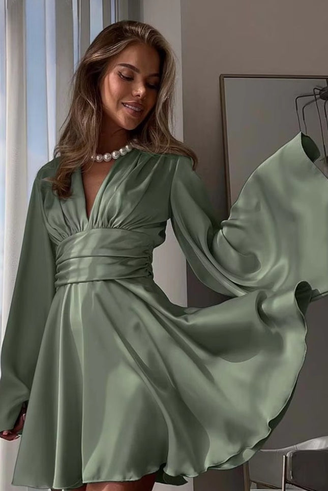 Robe satin plissée - Robe Addict