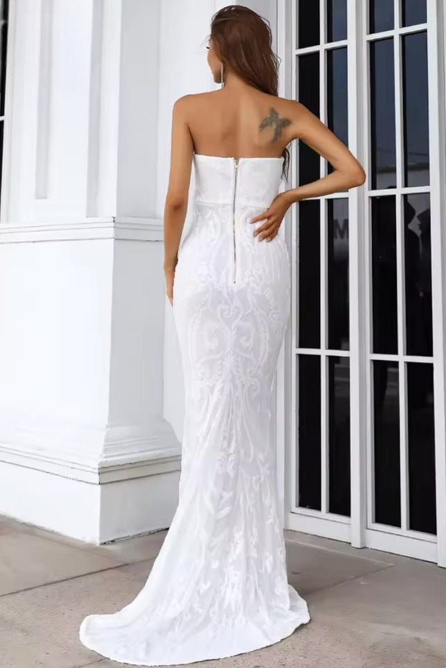 Robe sequins blanc - Robe Addict