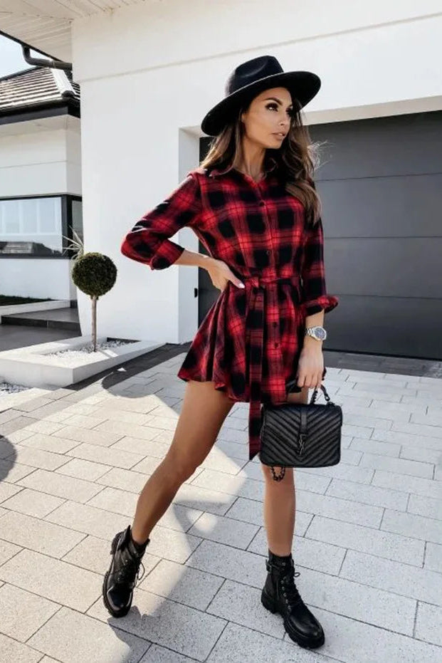 Robe tartan rouge - Robe Addict
