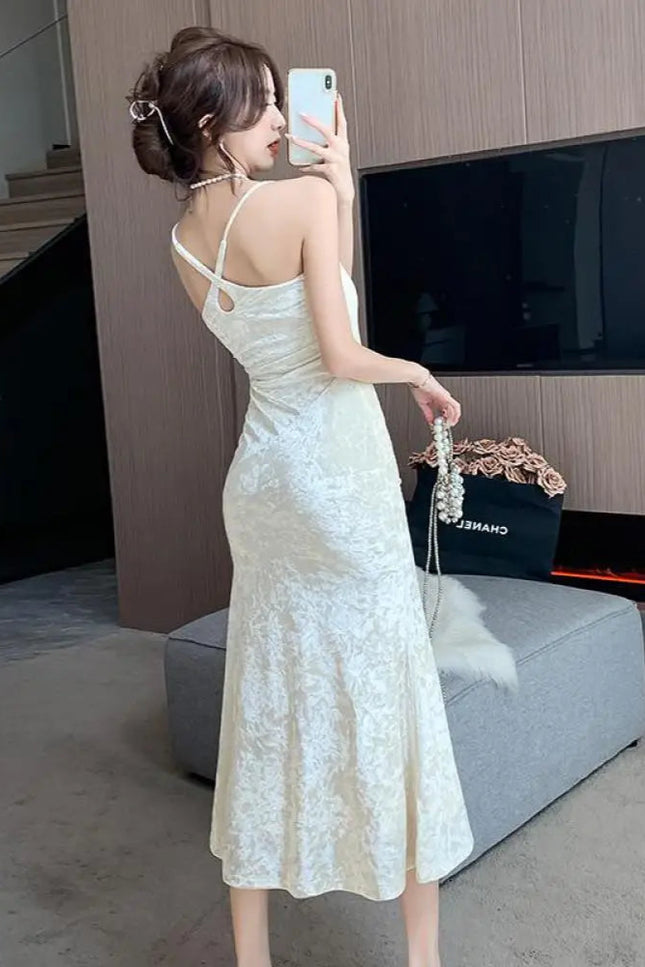 Robe velour blanche - Robe Addict