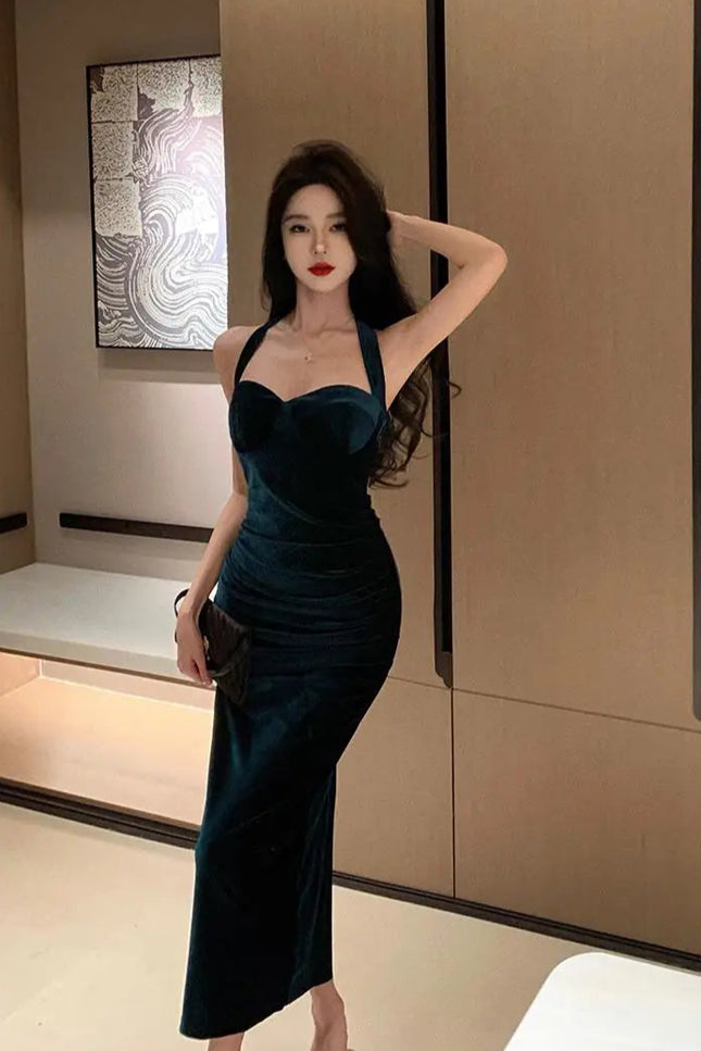 Robe velour dos nu - Robe Addict