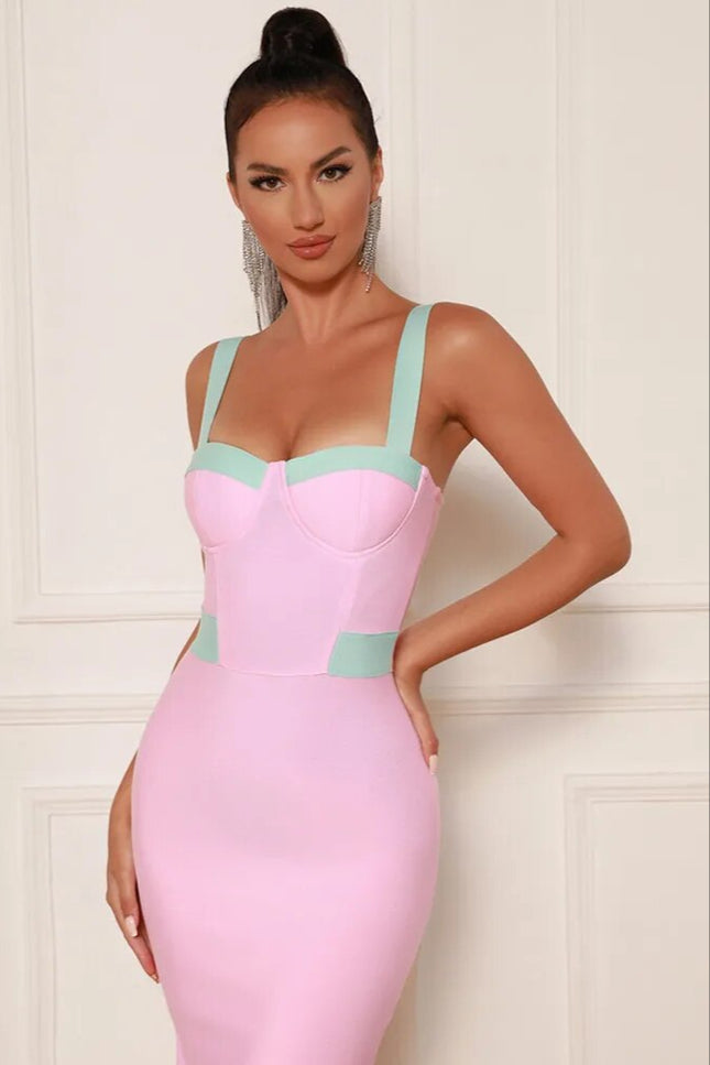 Robe vert et rose - Robe Addict