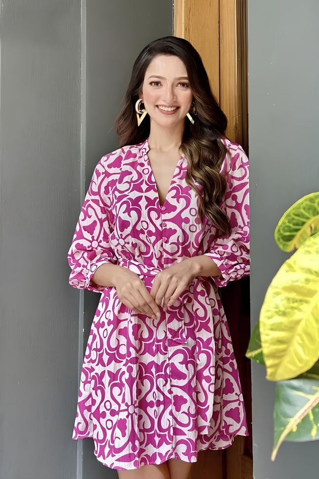 Robe rose et blanc - Robe Addict