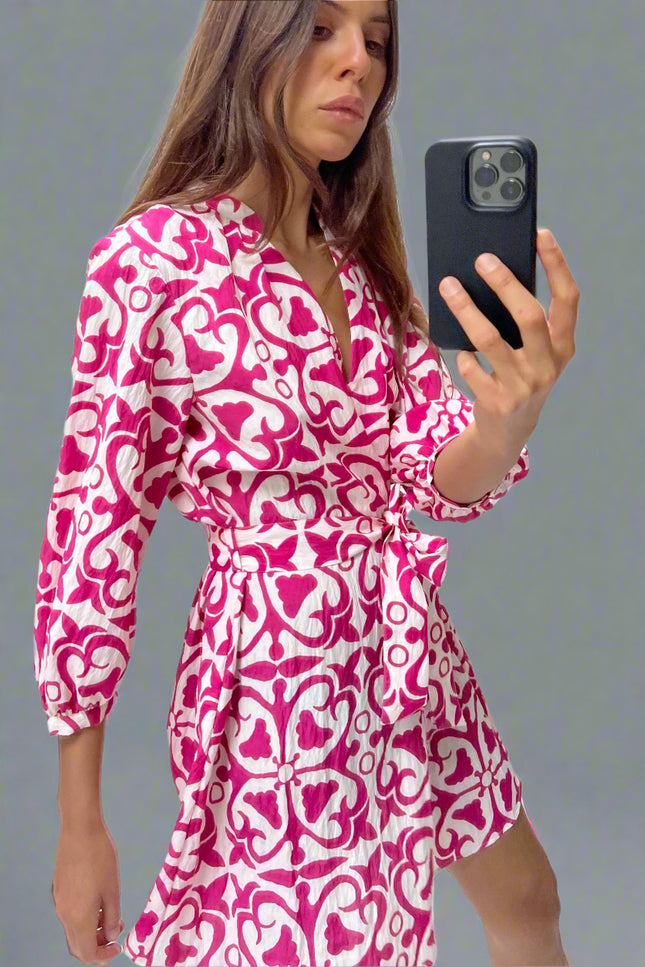 Robe rose et blanc - Robe Addict