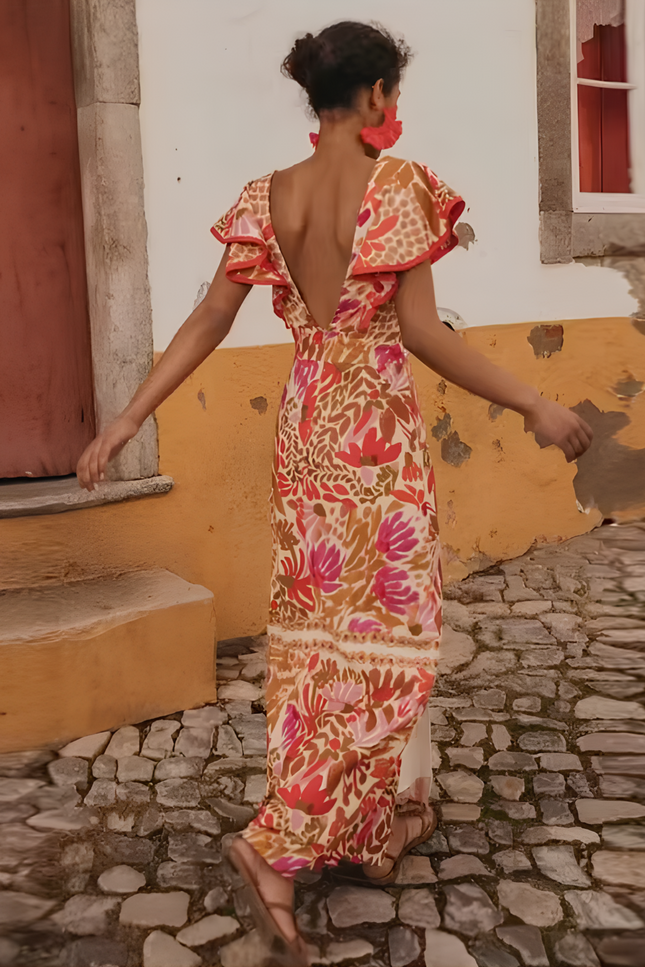 Robe rouge et beige - Robe Addict