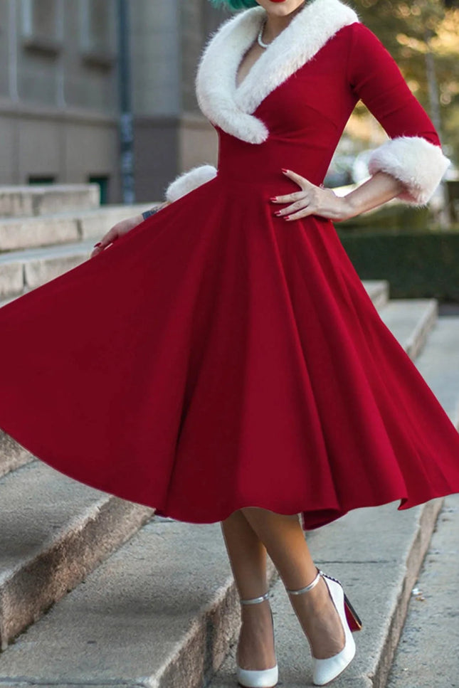 Robe pour noel rouge - Robe Addict