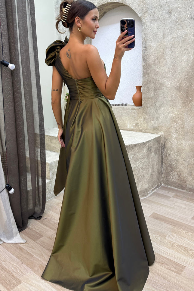 Robe soirée kaki - Robe Addict