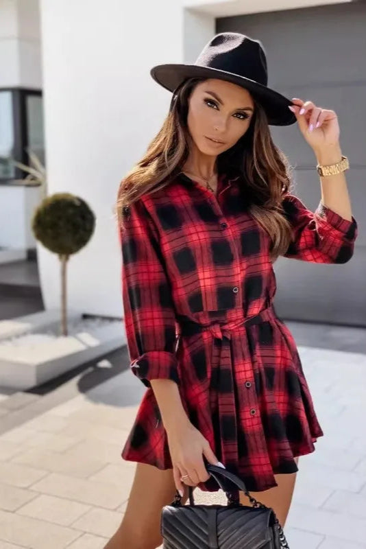 Robe tartan rouge - Robe Addict