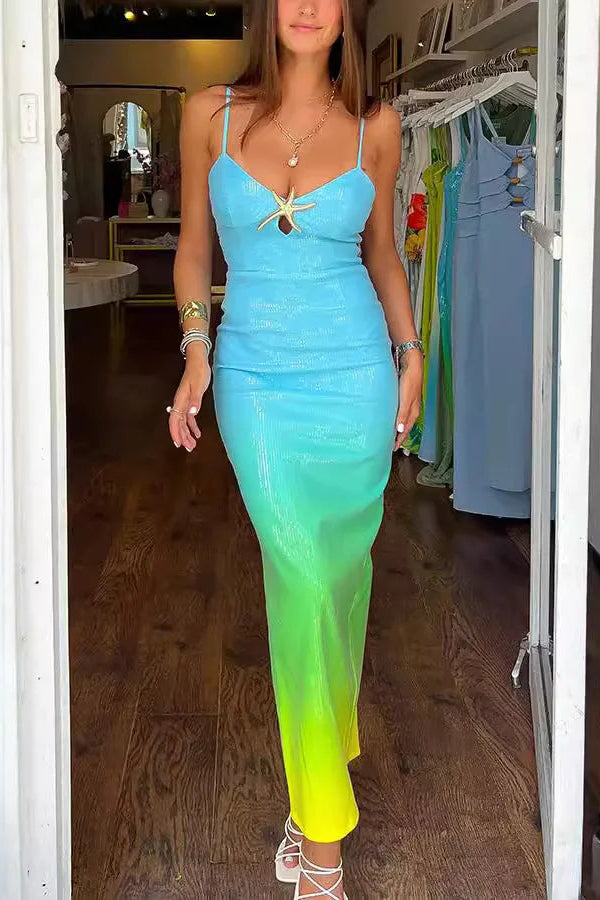 Robe vert et bleu - Robe Addict