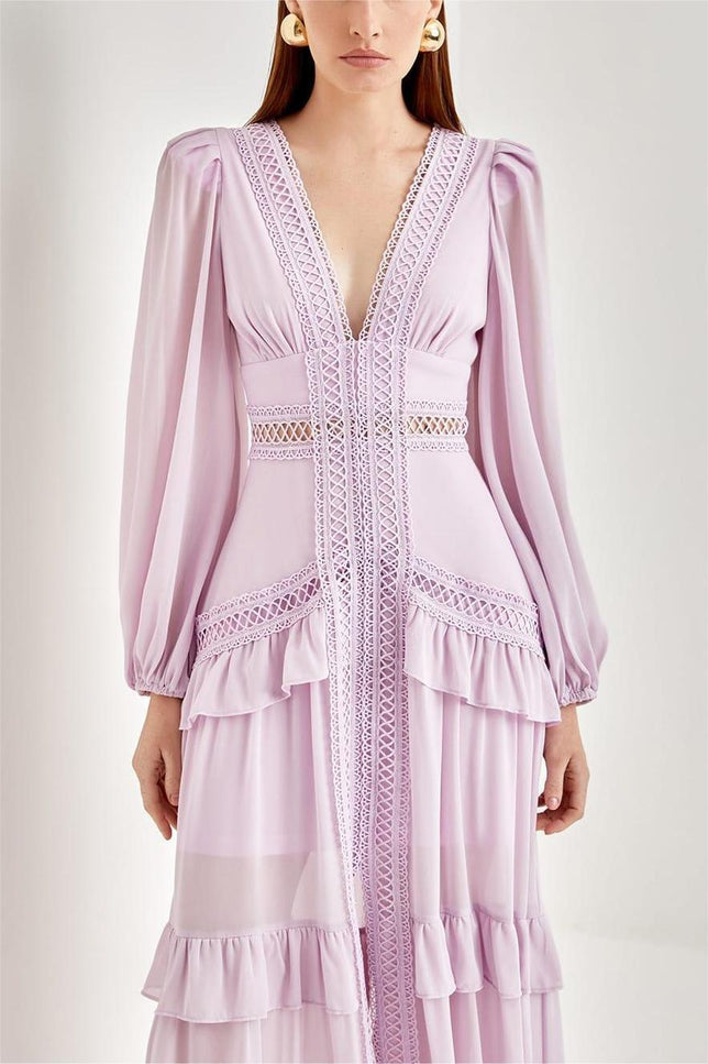Robe violette longue - Robe Addict