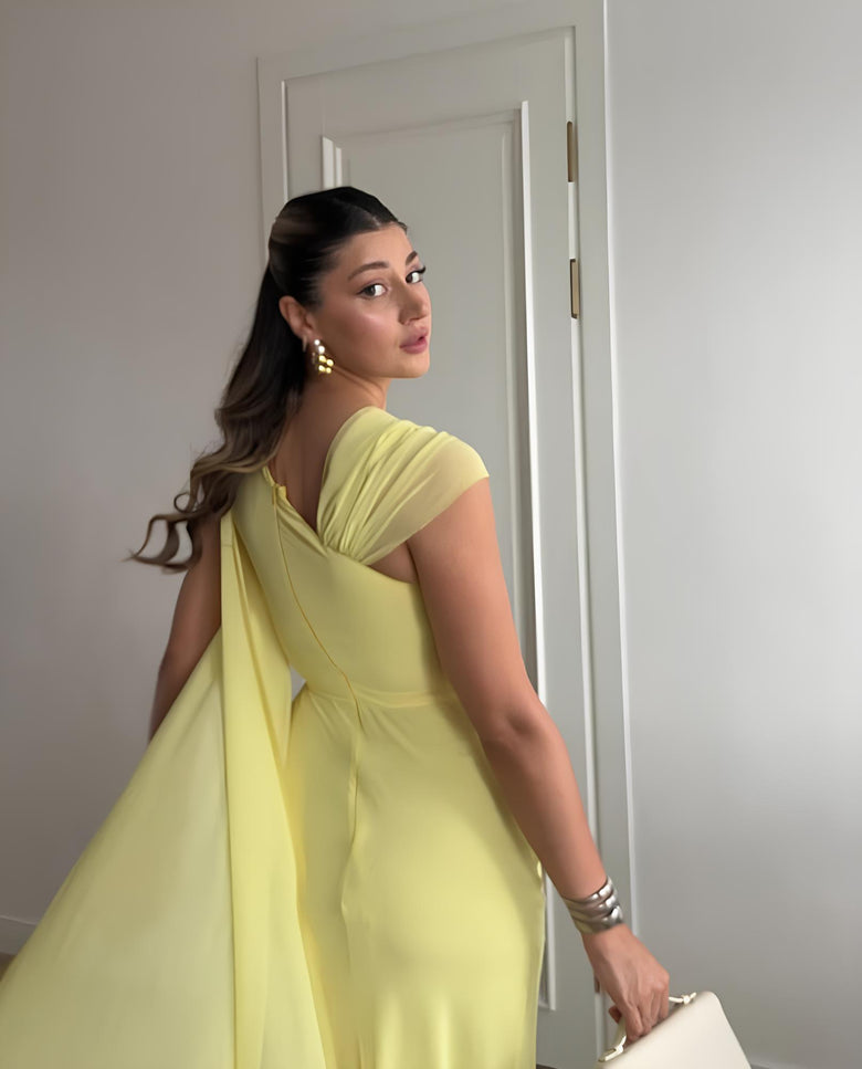 Robe ceremonie jaune - Robe Addict