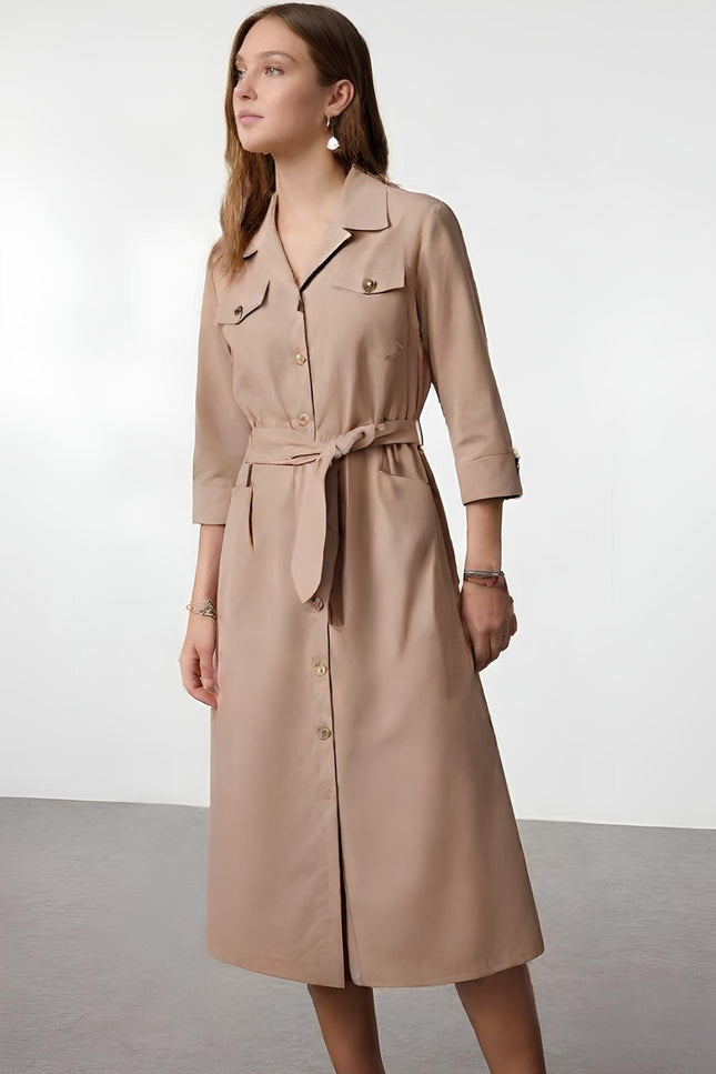Robe longue saharienne - Robe Addict