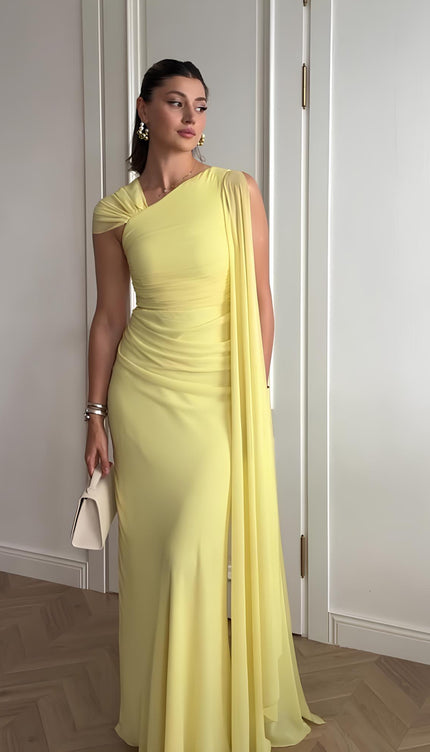 Robe ceremonie jaune - Robe Addict