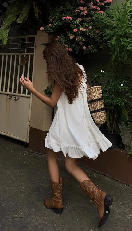 Robe babydoll blanche - Robe Addict