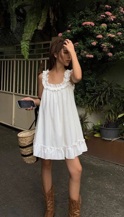 Robe babydoll blanche - Robe Addict