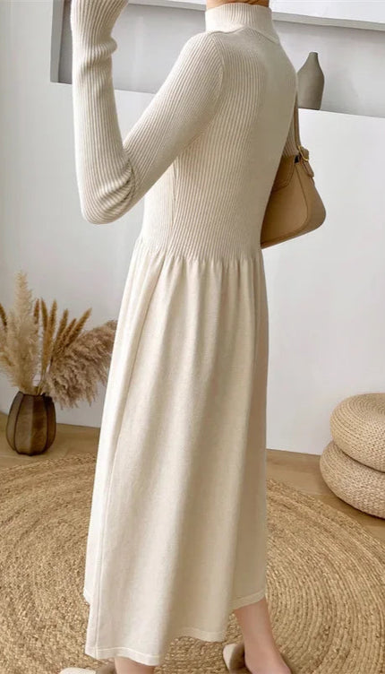 Robe en laine beige - Robe Addict