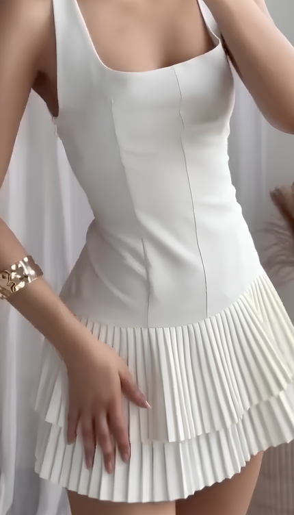 Robe blanche droite courte - Robe Addict