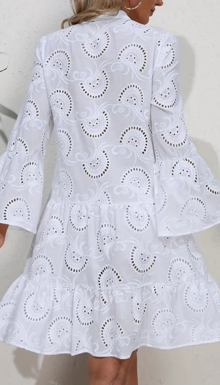 Robe blanche en broderie anglaise - Robe Addict