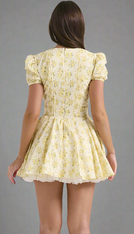 Robe blanche et jaune - Robe Addict