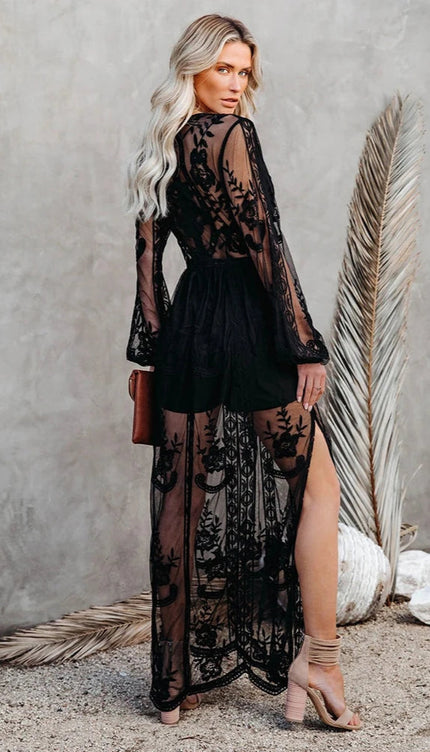 Robe boheme noir longue - Robe Addict