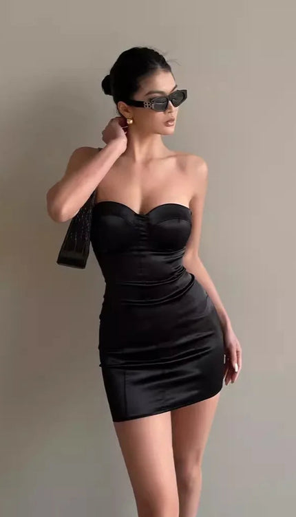 Robe bustier noire courte - Robe Addict