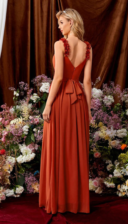 Robe ceremonie femme terracotta - Robe Addict