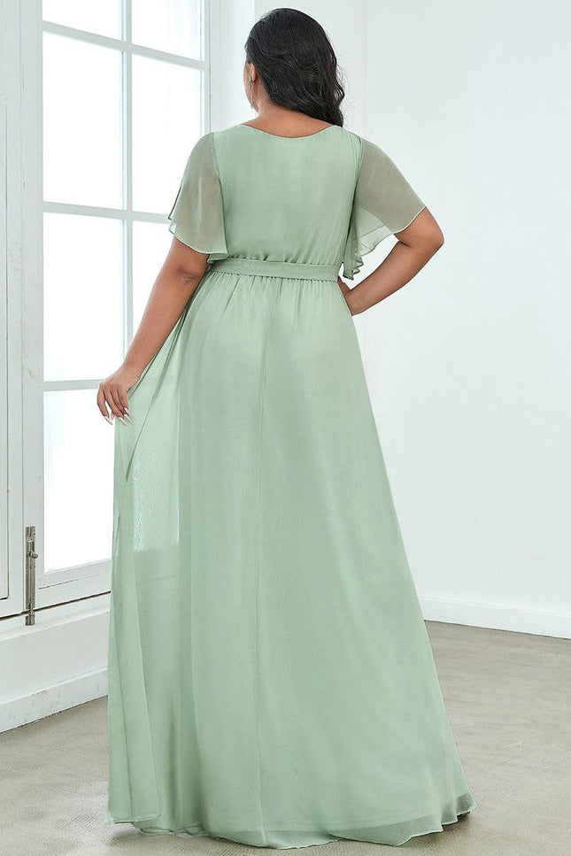 Robe ceremonie vert amande - Robe Addict